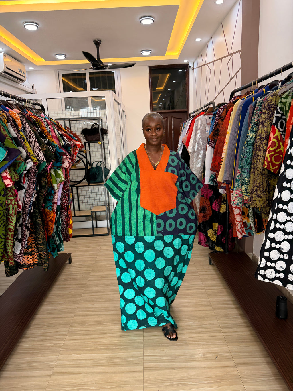 Sika Boubou Maxi Patchwork with ASOKE Details